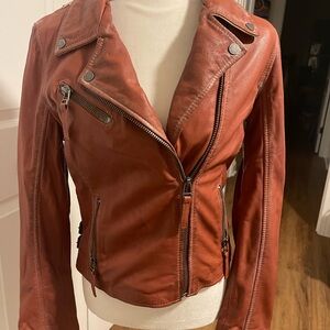 Mauritius leather coat, Rust Star, NWT, size M